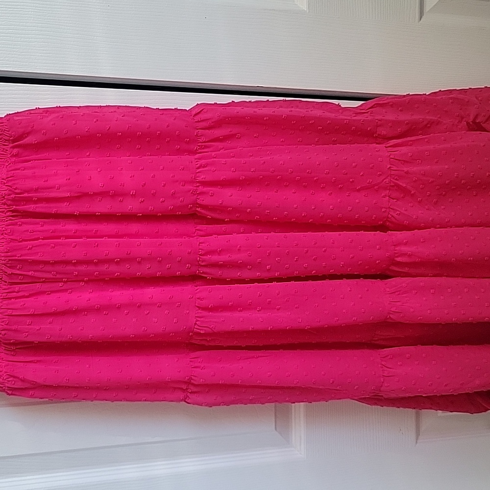 Warehouse Bright Pink Ruffled Dress - Picture 3 of 9